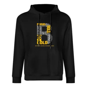 Black And Gold Proud Pittsburgh Football Team Tshirt (all Sytles Avail European Size Men Hoodie