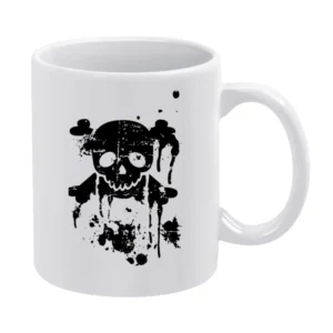Black Splatters Skull Grungy Halloween grunge White Mug