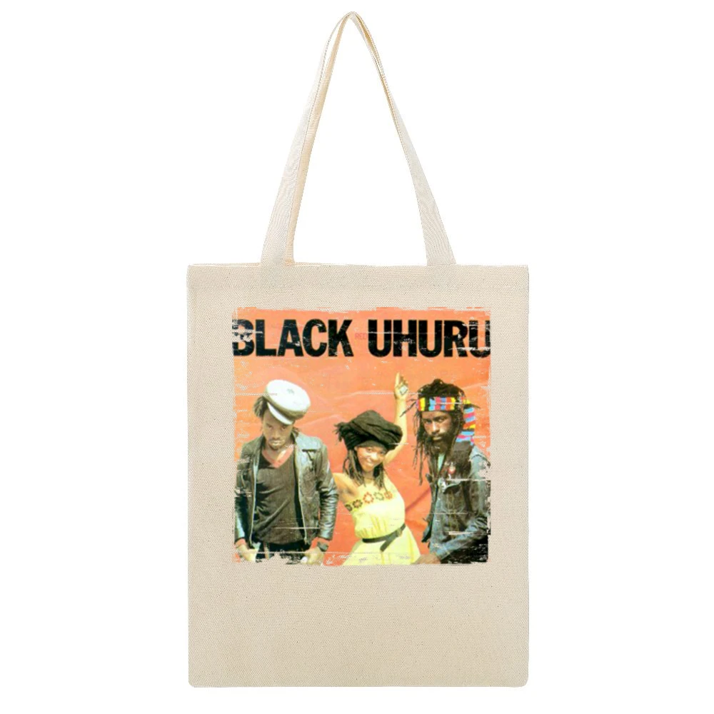 Black Uhuru Red Album Cover Distressed Image Beige Canvas Tote Shopping Bag