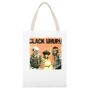 Black Uhuru Red Album Cover Distressed Image White Canvas Tote Shopping Bag