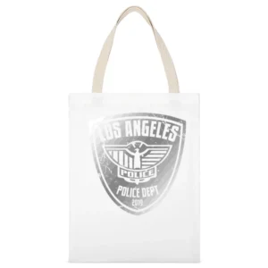 Blade Runner LAPD 2019 Movie White Canvas Tote Shopping Bag