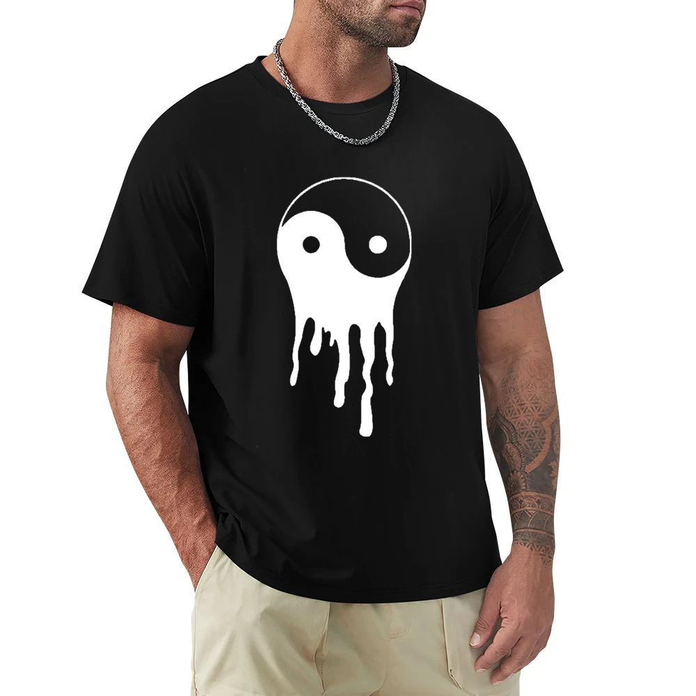 Bleeding Dripping Yin Yang Positive Balance Life Graphic Tee Shirt Premium Men T-shirt