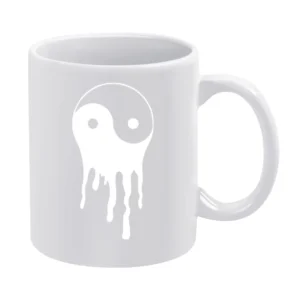 Bleeding Dripping Yin Yang Positive Balance Life Graphic Tee Shirt White Mug