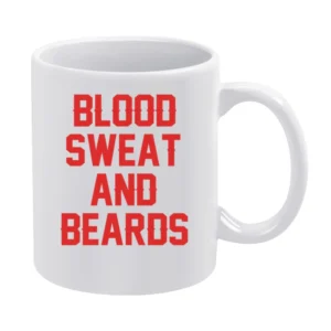 Blood Sweat And Beards Cool Playoffs Sports Graphic V Neck Hoo White Mug