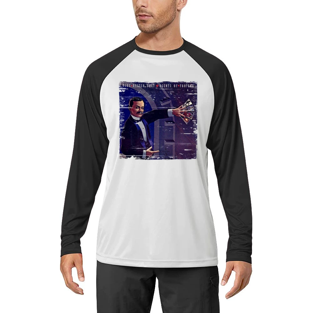 Blue Oyster Cult Agents Of Fortune Album Cover Distressed Image T Shir Men Long Sleeve T-Shirt