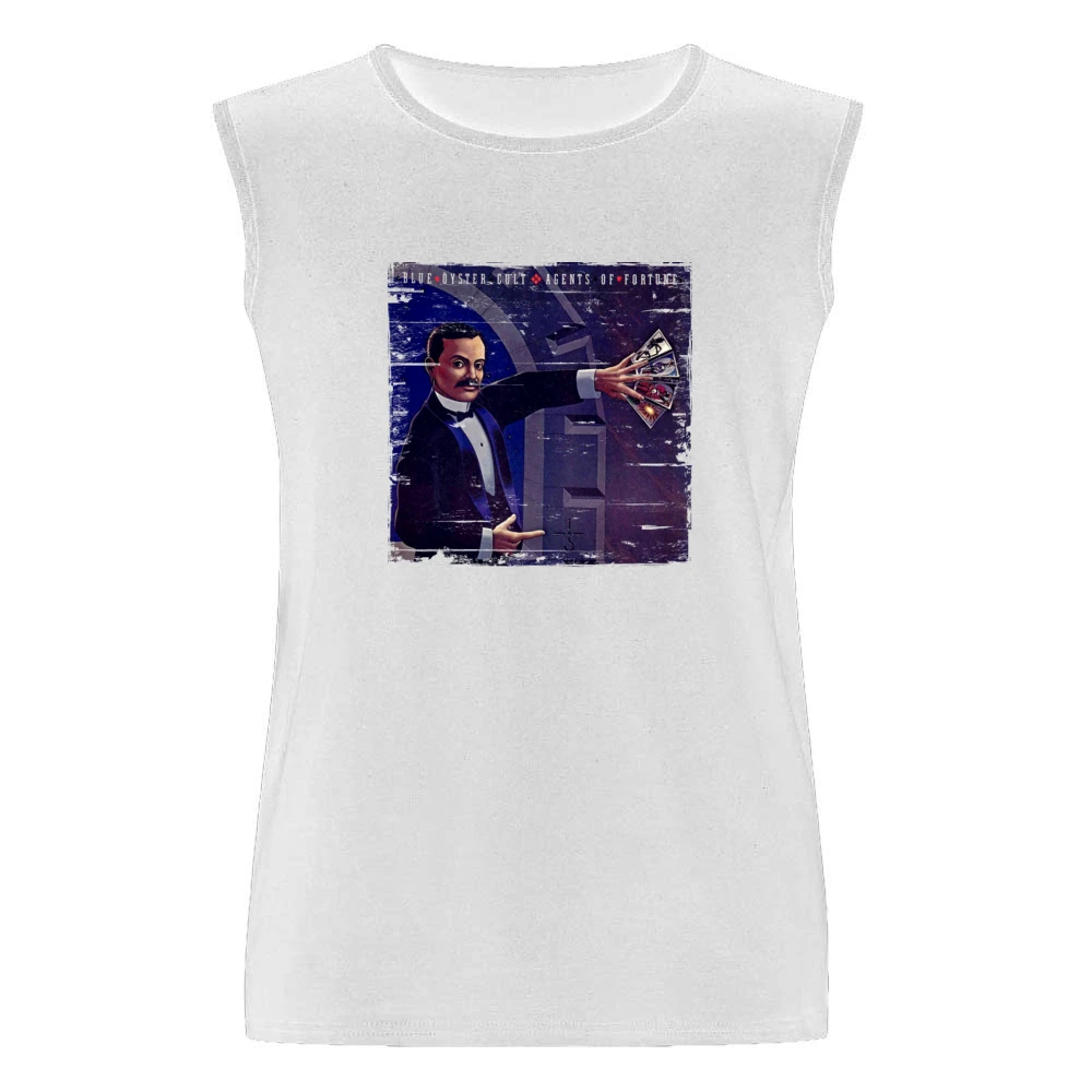Blue Oyster Cult Agents Of Fortune Album Cover Distressed Image T Shir Men Sleeveless T-Shirt
