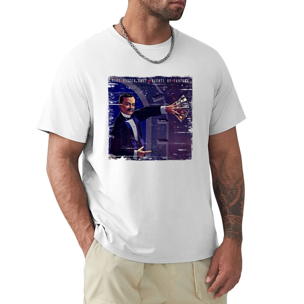 Blue Oyster Cult Agents Of Fortune Album Cover Distressed Image T Shir Premium Men T-shirt