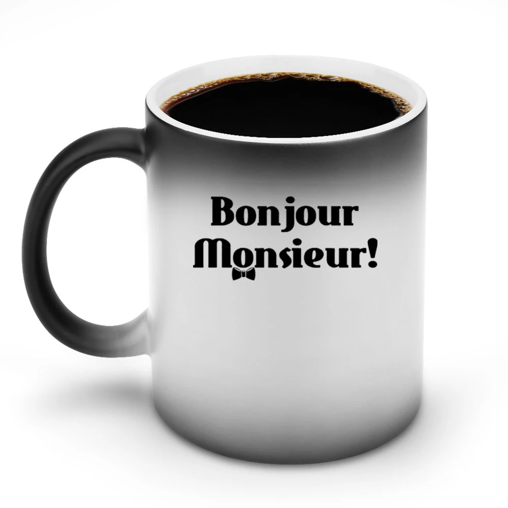 Bojour Monsieur! Good day French Discoloration Mug