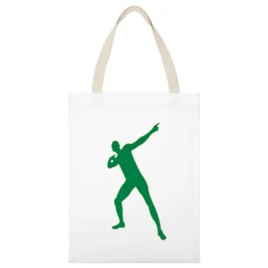 Bolt Pose Tshirt White Canvas Tote Shopping Bag