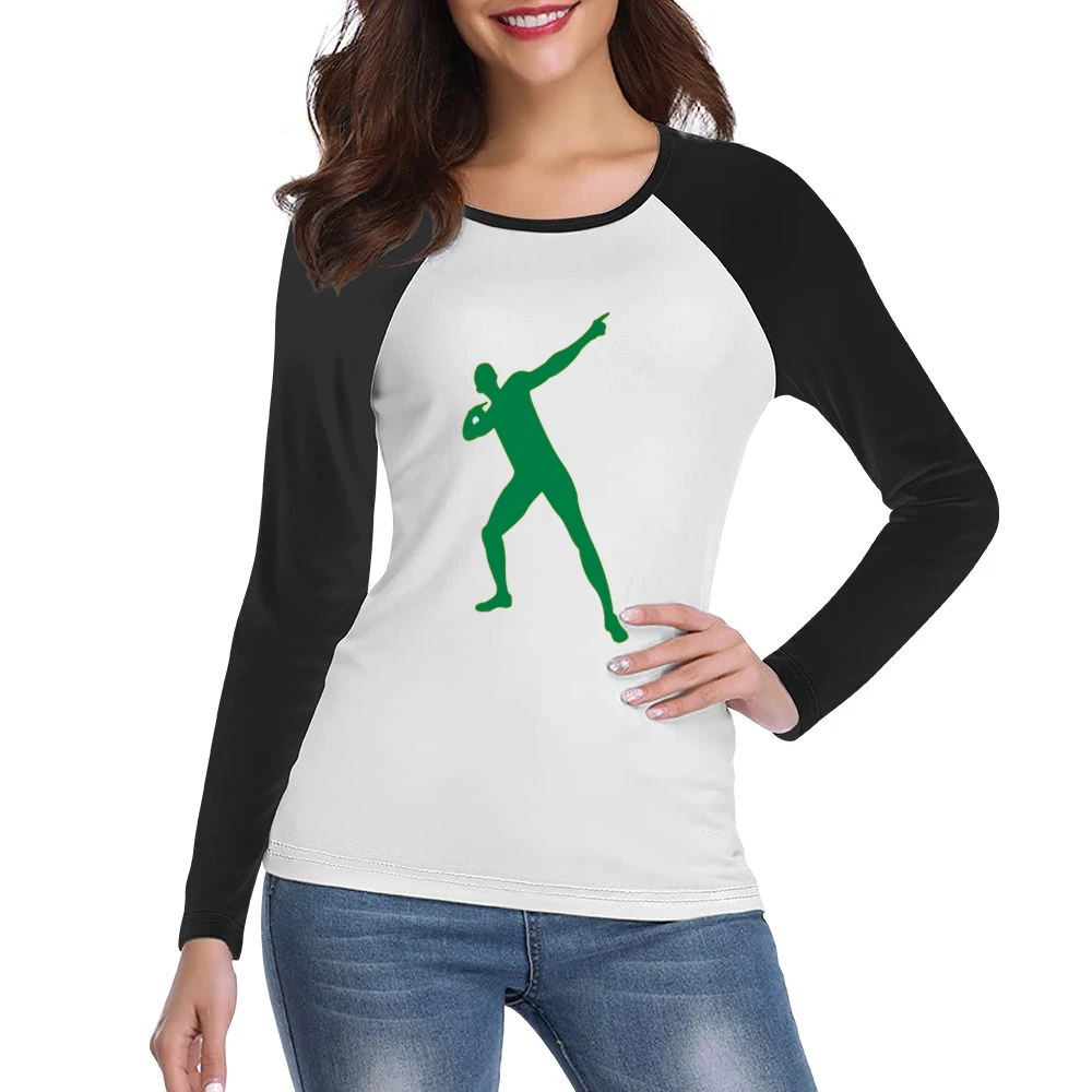 Bolt Pose Tshirt Women Ladies Long Sleeve T-Shirt