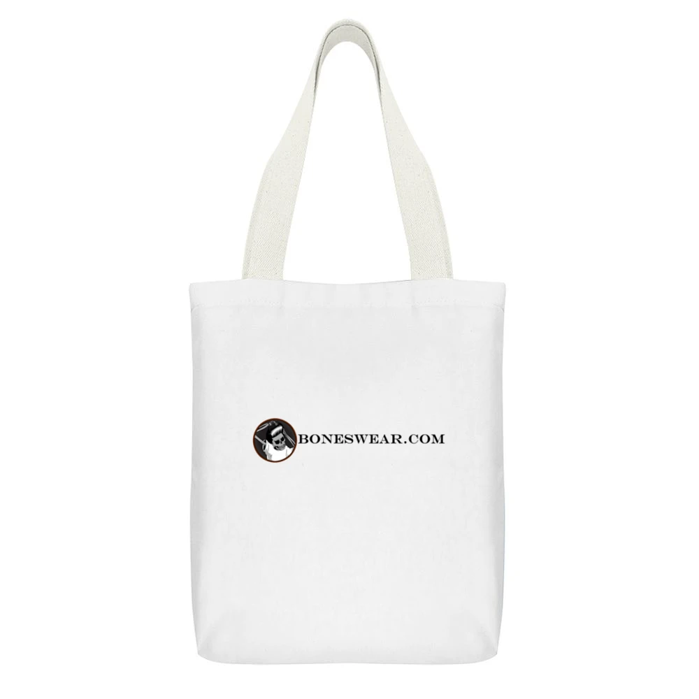 Boneswear logo tshirt2 White Canvas Tote Shopping Bag With Interior Pocket