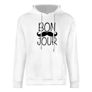 Bonjour Moustache Fun Tee Shirt European Size Men Hoodie