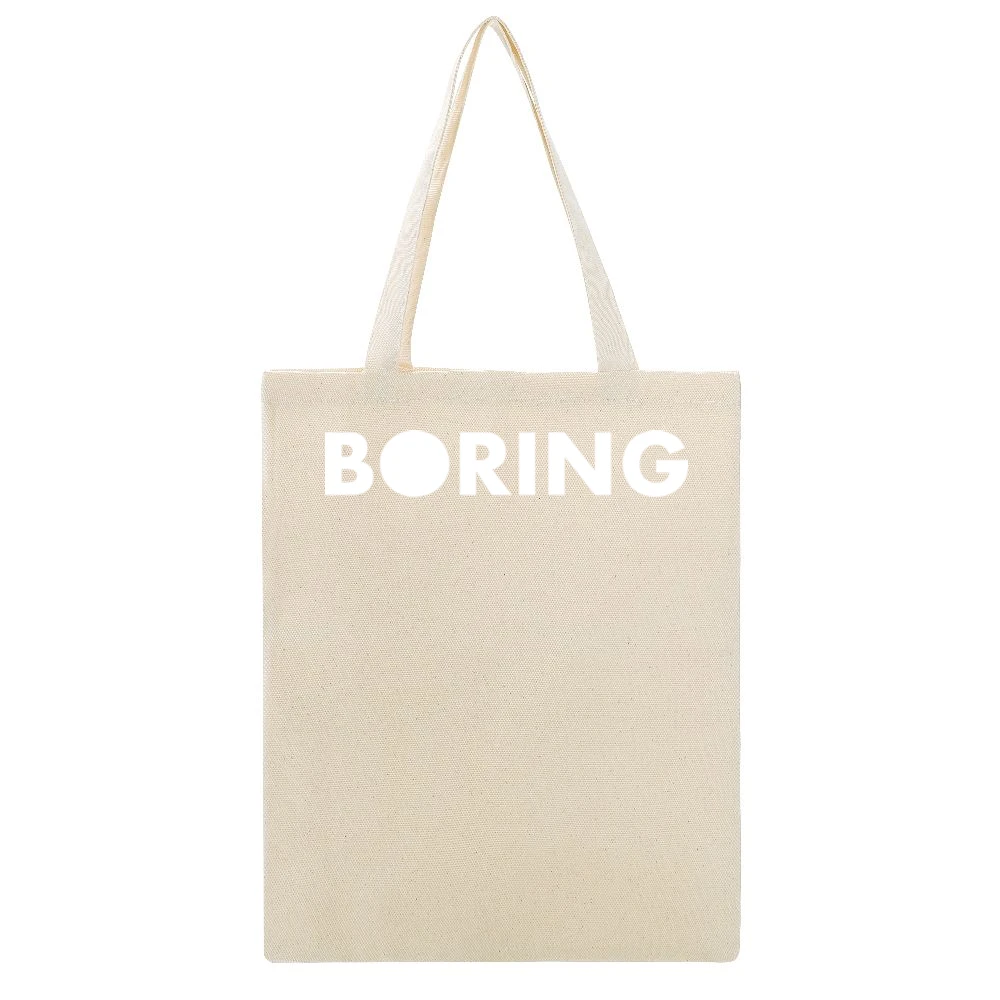 Boring Company White Elon Musk Tunneling Infrastructure Tech Beige Canvas Tote Shopping Bag