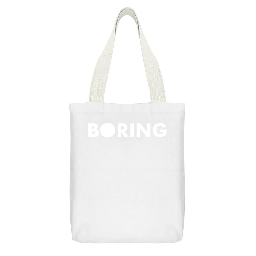 Boring Company White Elon Musk Tunneling Infrastructure Tech White Canvas Tote Shopping Bag With Interior Pocket
