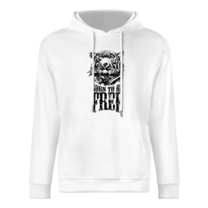 Born To Be Free Fun Inspirational Tiger Graphic European Size Men Hoodie