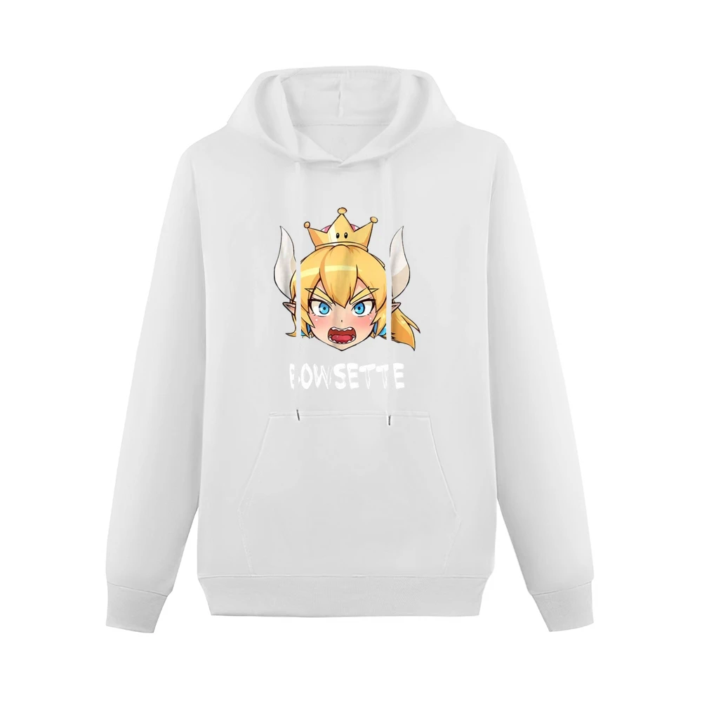 Bowsette Super Mario Peach Bowser Cosplay V Neck Men Hoodie With Pocket