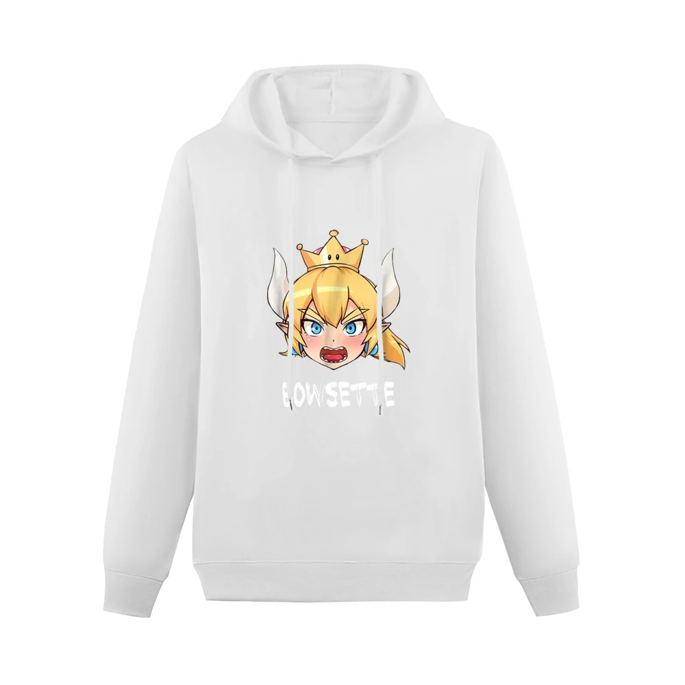 Bowsette Super Mario Peach Bowser Cosplay V Neck Men Hoodie Without Pocket