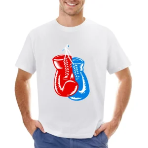 Boxing Gloves red and blue retro style Asian Size Men T-Shirt