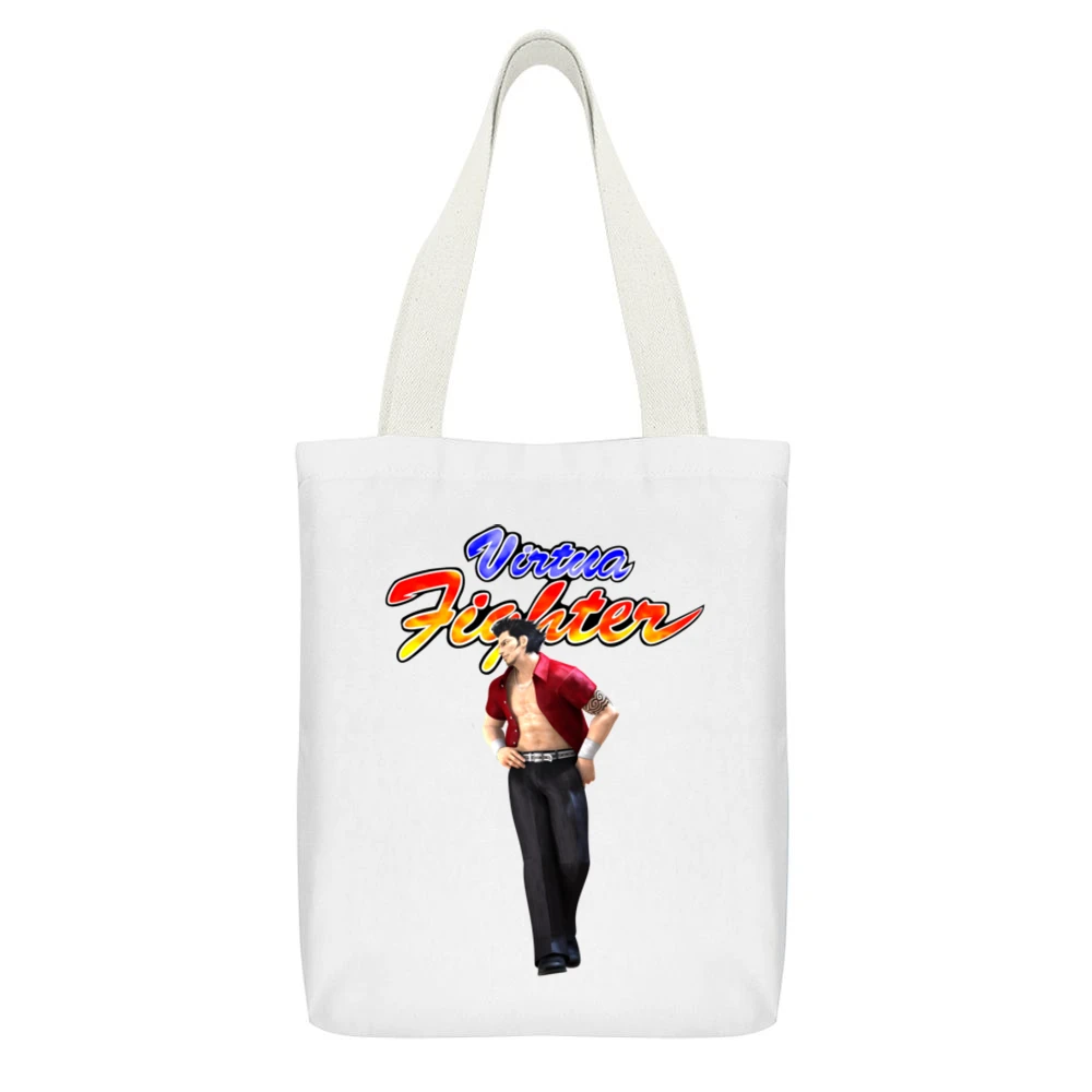 Brad Burns Virtua Fighter Arcade Fighting Retro Video Game Character F White Canvas Tote Shopping Bag With Interior Pocket