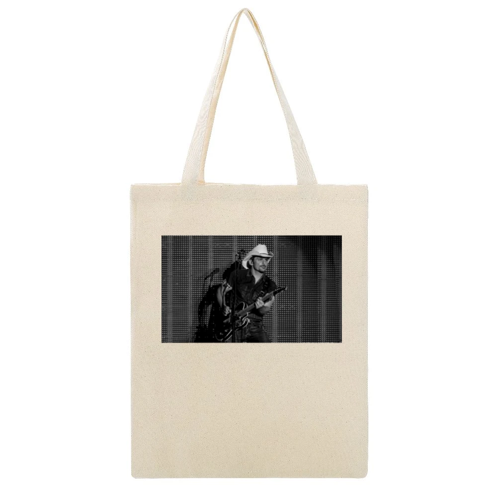 Brad Paisley Tshirt (All Colors Available) Beige Canvas Tote Shopping Bag