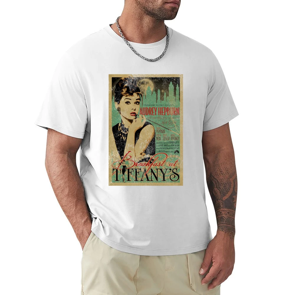 Breakfast At Tiffanys Audrey Hepburn Vintage Movie Poster Graphic T Sh Premium Men T-shirt