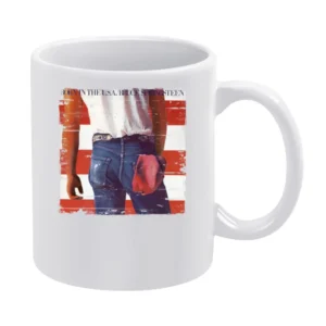 Bruce Springsteen Born In The Usa Album Cover Distressed Image White Mug