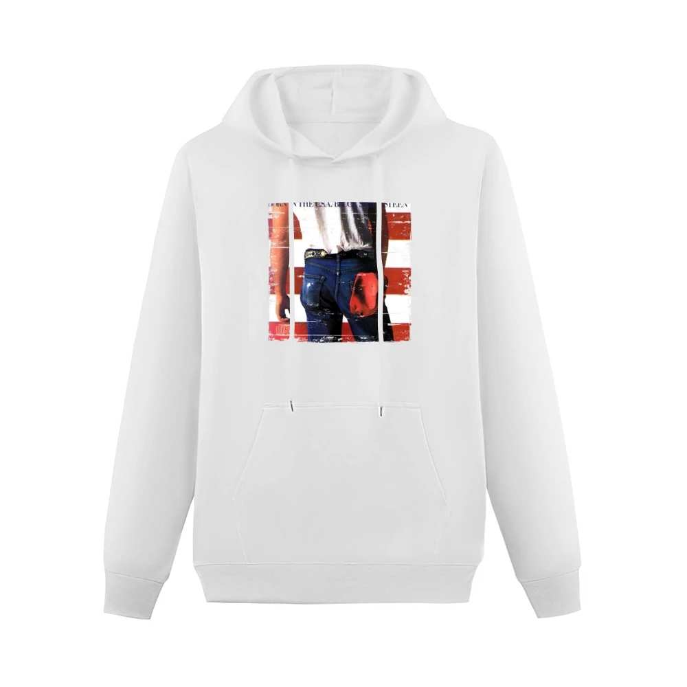 Bruce Springsteen Born in the USA Album Cover Distressed Image Men Hoodie With Pocket