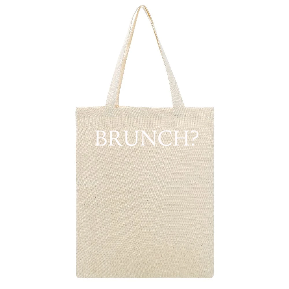 Brunch Funny Lunch Breakfast Popular Graphic Tee Shirt Beige Canvas Tote Shopping Bag