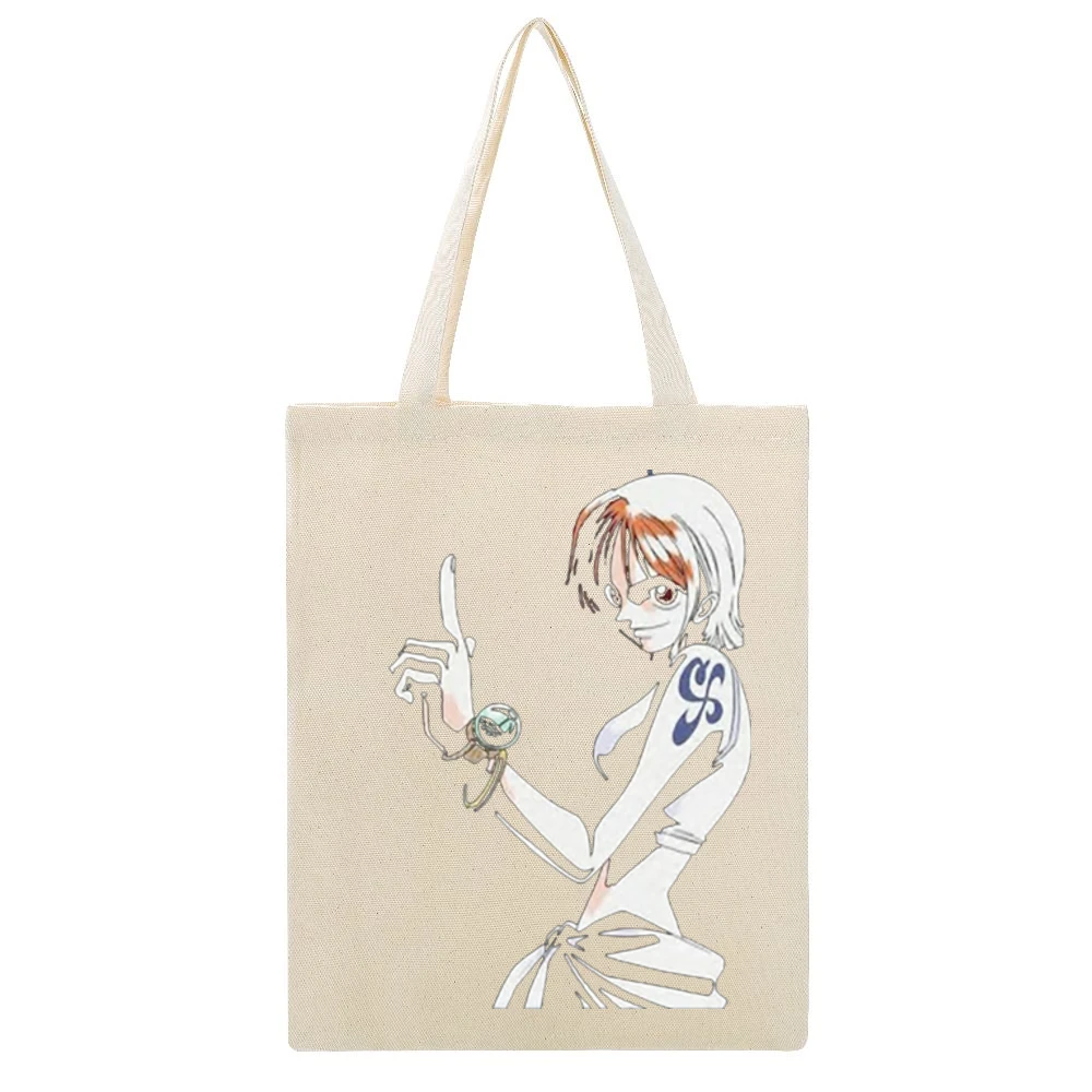 Burglar cat nami - strawhat pirates navigator One Piece Beige Canvas Tote Shopping Bag