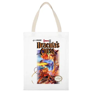 Castlevania 3 Dracula's Curse Nes Nintendo Konami Old School Retro Vid White Canvas Tote Shopping Bag