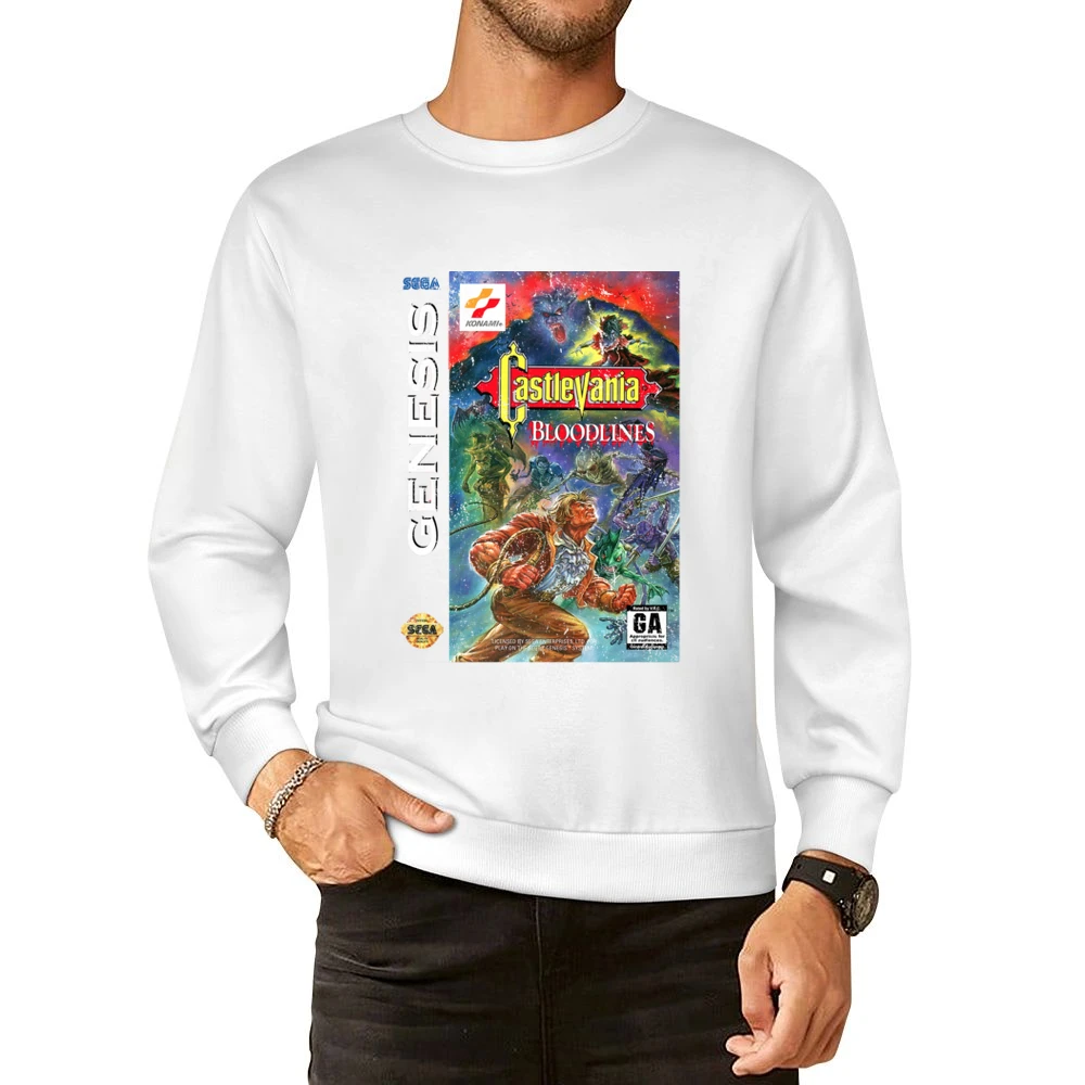 Castlevania Bloodlines Sega Genesis Old School Retro Video Game Fan Di European Size Pullover Sweater