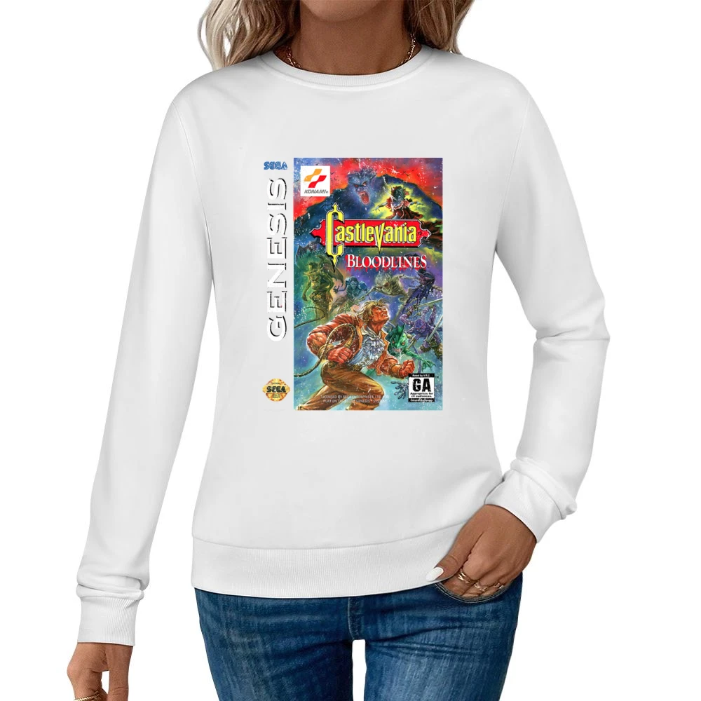Castlevania Bloodlines Sega Genesis Old School Retro Video Game Fan Di Women Pullover Sweatshirt