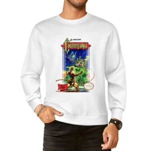 Castlevania Nes Nintendo Konami Old School Retro Video Game Fan Distre European Size Pullover Sweater