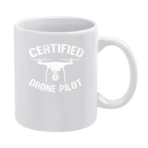 Certified Drone Pilot Funny Graphic Vintage Style Distressed White Mug