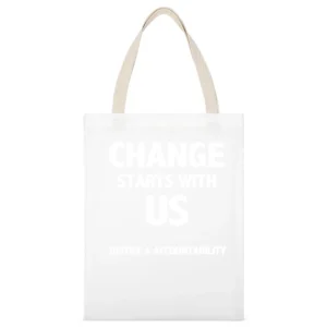 Change Starts With Us Justice And Accountability Cool Minnesota Womens White Canvas Tote Shopping Bag