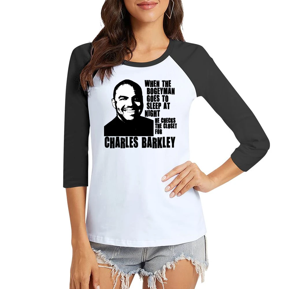Charles Barkley Boogeyman Basketball Legend Women Ladies 3-4 Sleeve T-Shirt