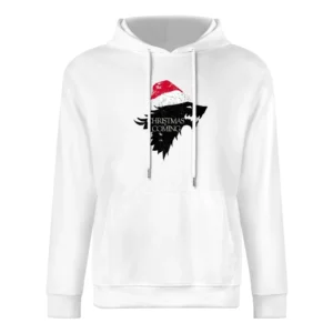 Christmas Is Coming Funny Direwolf Game Of Thrones Parody Holiday T Sh European Size Men Hoodie