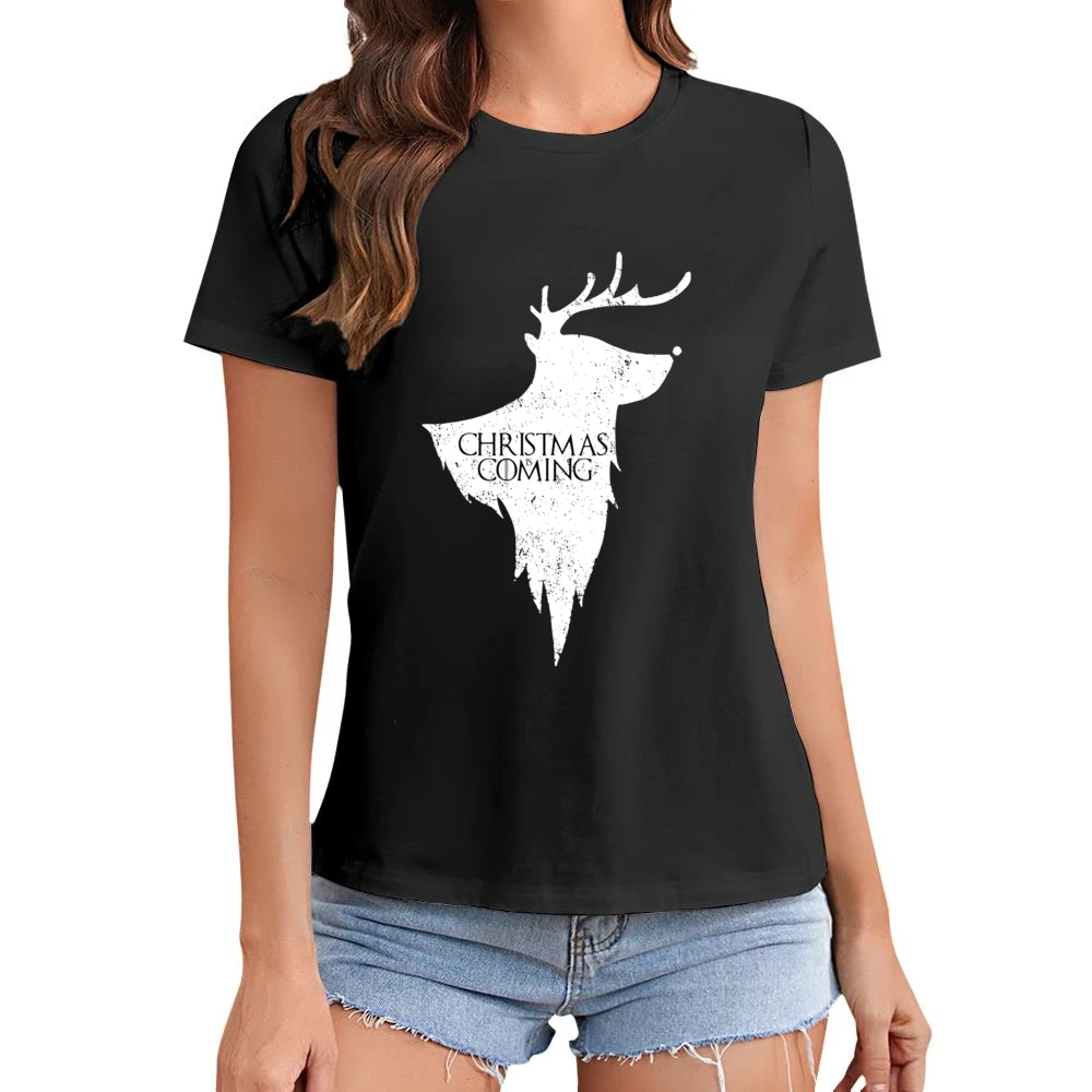 Christmas Is Coming Funny Rudolph Game Of Thrones Parody Holiday Red T Asian Size Women Ladies T-shirt