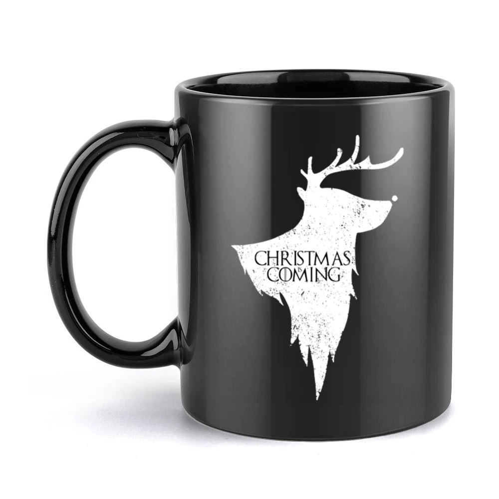 Christmas Is Coming Funny Rudolph Game Of Thrones Parody Holiday T Shi Black Mug