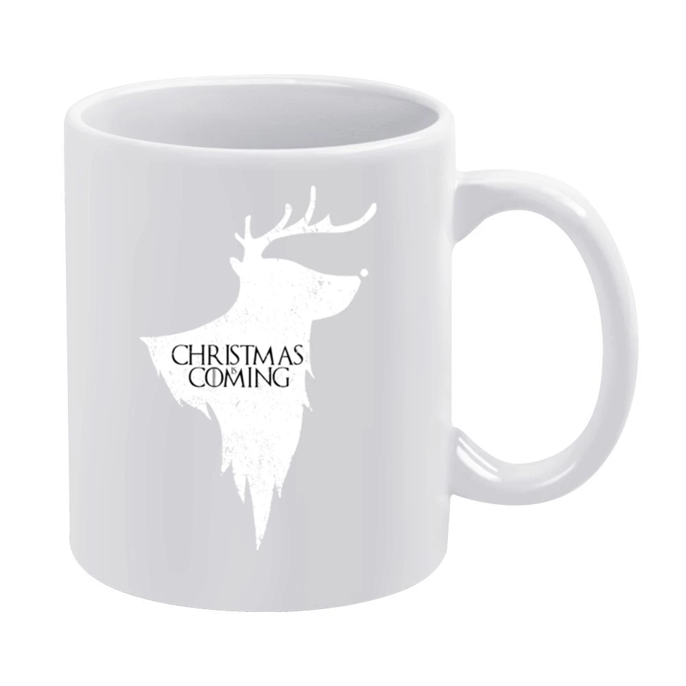 Christmas Is Coming Funny Rudolph Game Of Thrones Parody Holiday T Shi White Mug