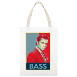 Chuck Bass Funny Obama Hope Poster Political Parody Gossip Girl Graphi White Canvas Tote Shopping Bag