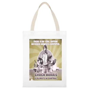 Chuck Norris Always In Control Tshirt (all Styles And Colors Available White Canvas Tote Shopping Bag