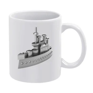 Classic Battleship Monopoly Token Game Piece Fun Cool Graphic Tee Shir White Mug