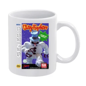 Clayfighter Sega Genesis Old School Retro Video Game Fan Distressed T White Mug