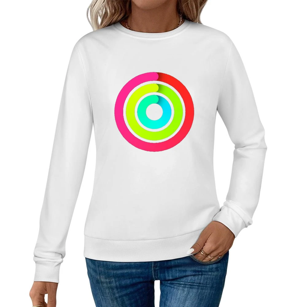 Close the Gaps Fun Popular Apple Watch Activity App Fun Health Graphic Women Pullover Sweatshirt