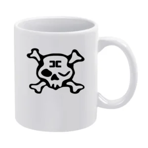 Combichrist Skull crosbones jolly roger black Logo White Mug