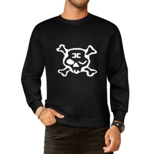 Combichrist Skull crosbones jolly roger white Logo European Size Pullover Sweater