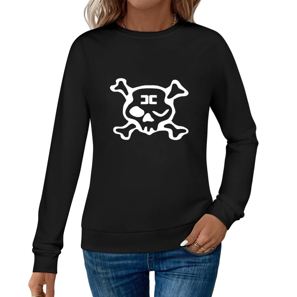 Combichrist Skull crosbones jolly roger white Logo Women Pullover Sweatshirt