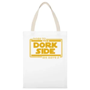 Come to the dork side we have pi funny star wars parody geek nerd T Sh White Canvas Tote Shopping Bag