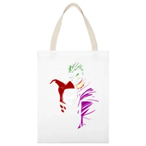 Comic Love Joker Harley White Canvas Tote Shopping Bag